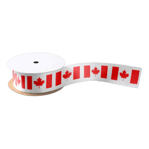 Canadian flag gift ribbon for Canada Day party Satin Ribbon