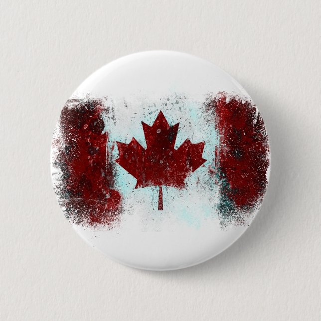 Canadian Flag Graffiti 6 Cm Round Badge (Front)