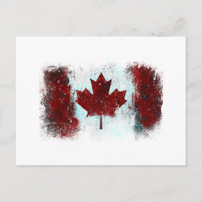 Canadian Flag Graffiti Postcard (Front)