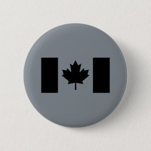 Canadian Flag in Black Decor 6 Cm Round Badge