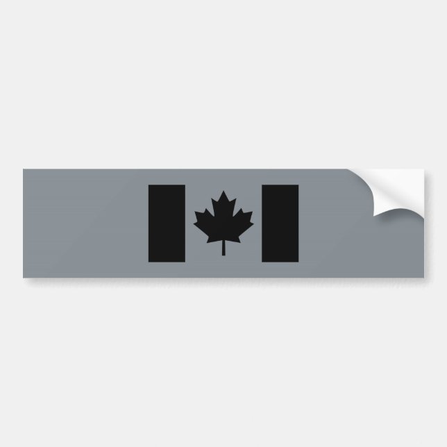 Canadian Flag in Black Decor Bumper Sticker (Front)