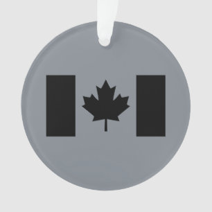 Canadian Flag in Black Design Ornament