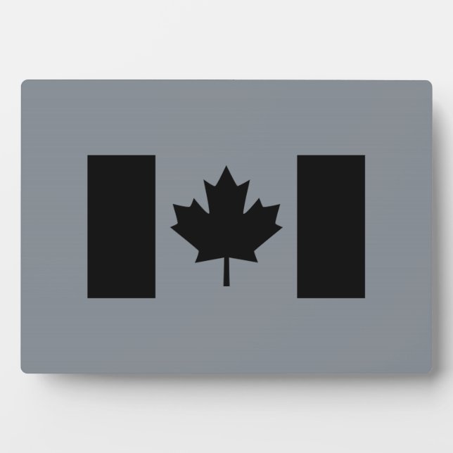Canadian Flag in Black Style Plaque (Front)