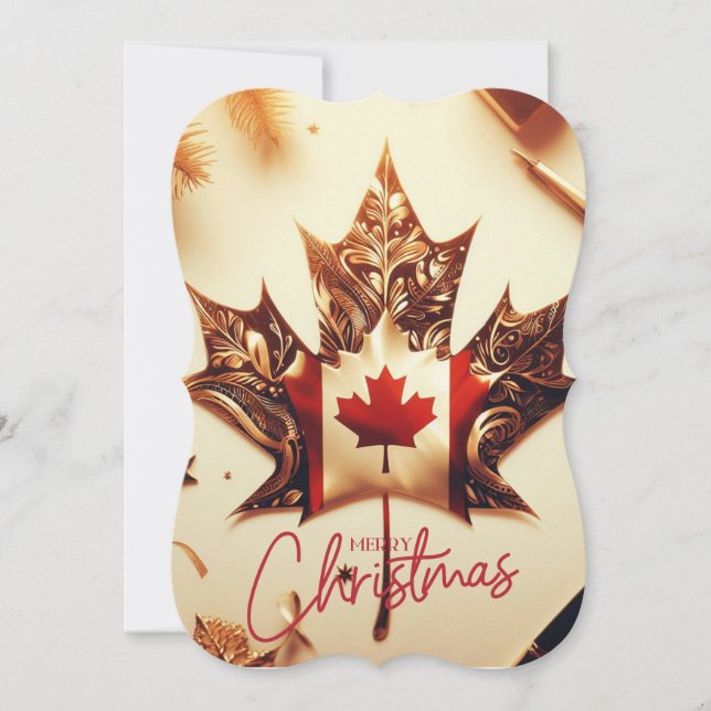 CANADIAN flag inspired christmas card (Front)