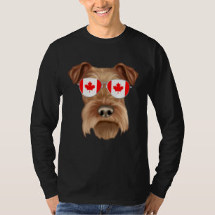 Canadian Flag Irish Terrier Dog Canada Pocket T-Shirt