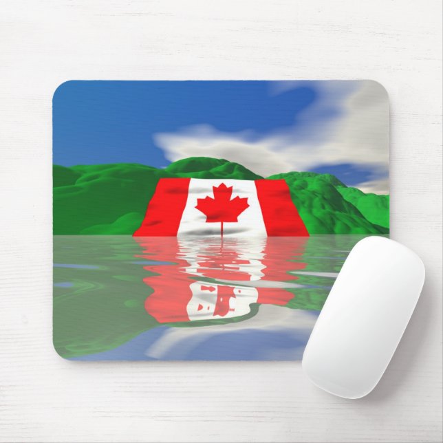 Canadian Flag Land Mouse Pad (With Mouse)