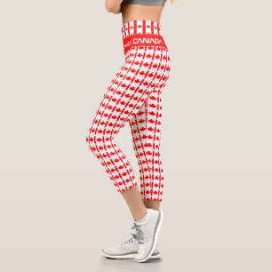 Canadian Flag Leggings, Canada, Fitness, Sports Capri Leggings