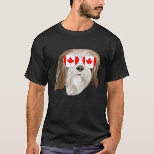 Canadian Flag Lhasa Apsos Dog Canada Pocket T-Shirt