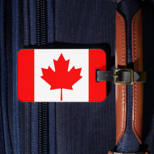 Canadian flag luggage tags for bags and suitcases