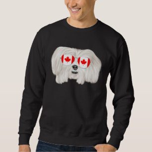 Canadian Flag Maltese Dog Canada Pocket Sweatshirt