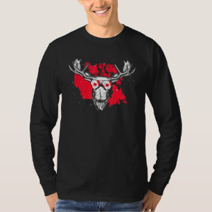 Canadian Flag Maple Leaf Moose Animal Cool Canada T-Shirt