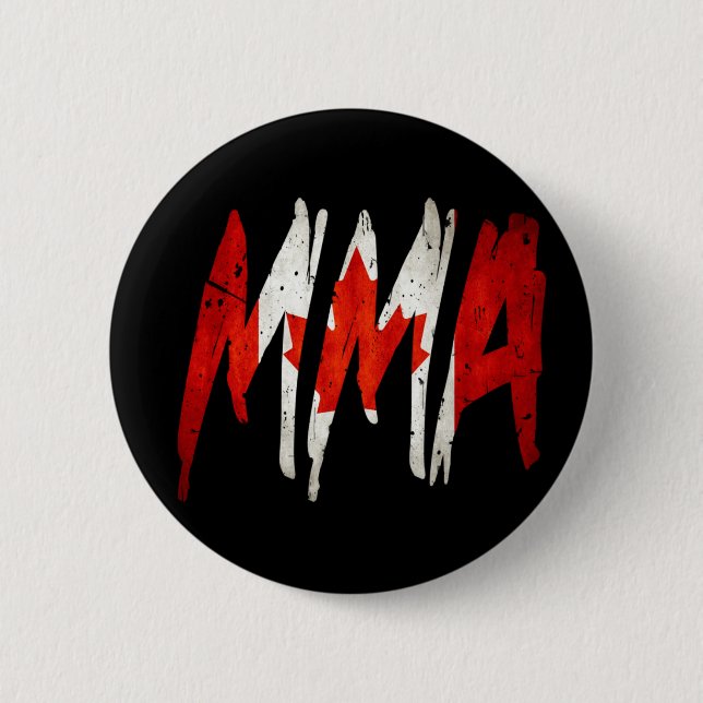 Canadian Flag MMA 6 Cm Round Badge (Front)