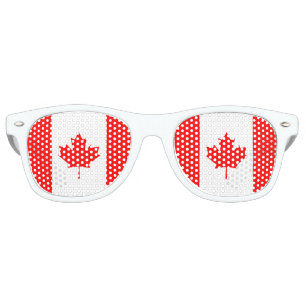 Canadian Flag of Canada Red Maple Leaf Patriotic Retro Sunglasses