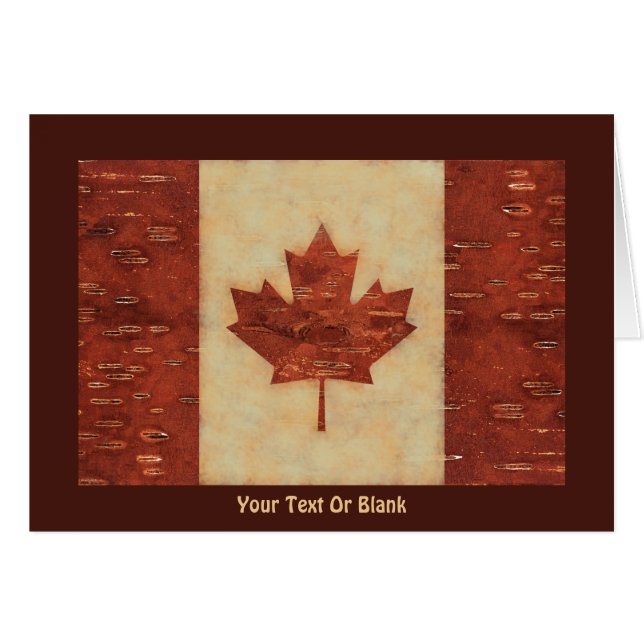Canadian Flag On Inner Birch Bark (Front Horizontal)