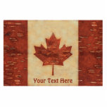 Canadian Flag On Inner Birch Bark Photo Sculpture Magnet<br><div class="desc">A digital recreation of Canada's national flag formed by carefully scraping off the reddish outer surface on the reverse side of birchbark to reveal the lighter, yellowish layer beneath. This is a traditional craft among Native Americans/First Nations across the northern United States and Canada. Add your own text; perhaps, "Happy...</div>