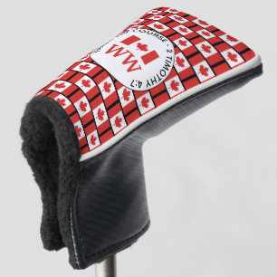 CANADIAN Flag Personalised MONOGRAM Putter Golf Head Cover