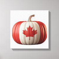 Canadian Flag Pumpkin Maple Leaf Thanksgiving Over