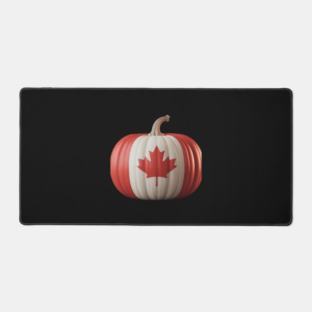 Canadian Flag Pumpkin Maple Leaf Thanksgiving Over Desk Mat (Front)