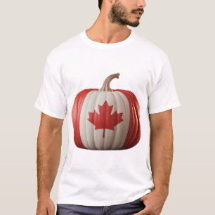 Canadian Flag Pumpkin Maple Leaf Thanksgiving Over T-Shirt