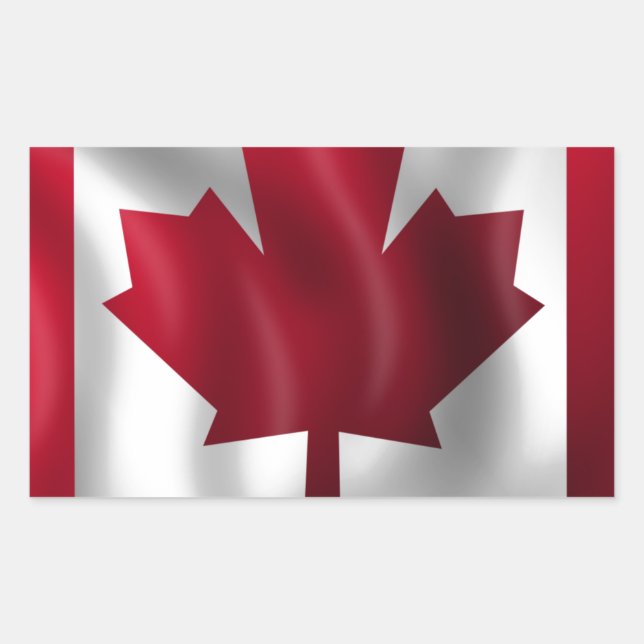 Canadian Flag Rectangular Sticker (Front)
