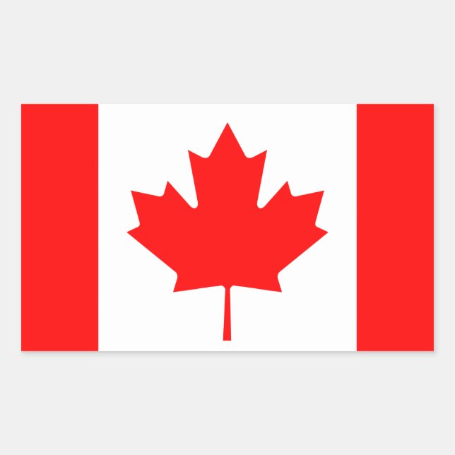 Canadian Flag Rectangular Sticker (Front)