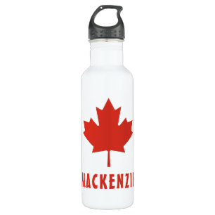 Canadian Flag Red Maple Leaf Canada Day Name Text 710 Ml Water Bottle