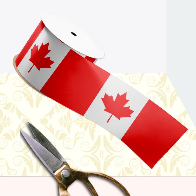 Canadian Flag Ribbon, patriotic, Canada Satin Ribbon (Creator Uploaded)