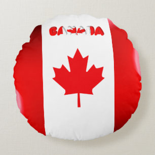 Canadian flag round cushion