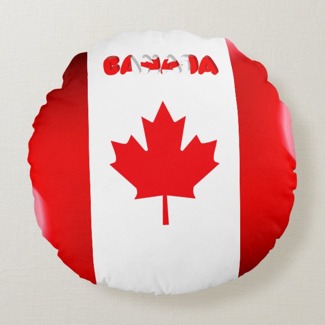 Canadian flag round cushion (Front)