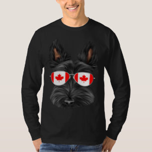 Canadian Flag Scottish Terrier Dog Canada Pocket T-Shirt