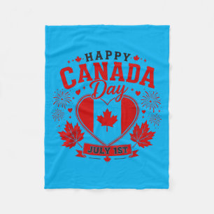 Canadian Flag Shirt Women Men Kids Red Maple Leaf Fleece Blanket