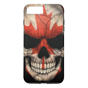 Canadian Flag Skull on Black Case-Mate iPhone Case