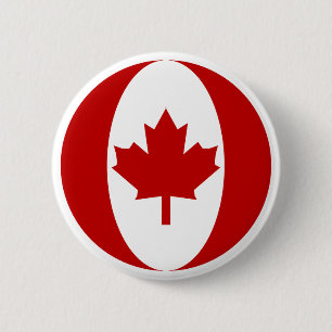 Canadian Flag Sphere 6 Cm Round Badge