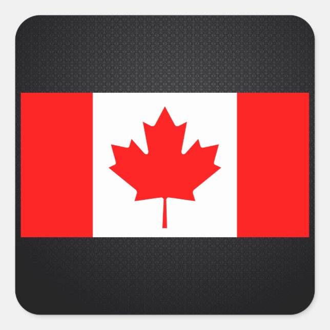 Canadian flag square sticker (Front)