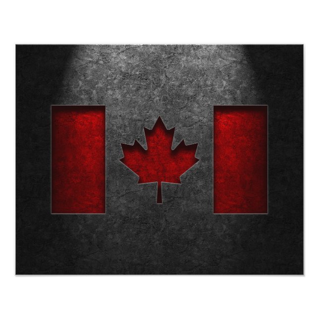 Canadian Flag Stone Texture Photo Print (Front)