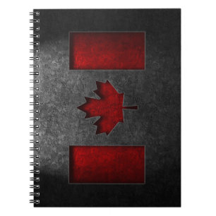 Canadian Flag Stone Texture Spiral Notebook