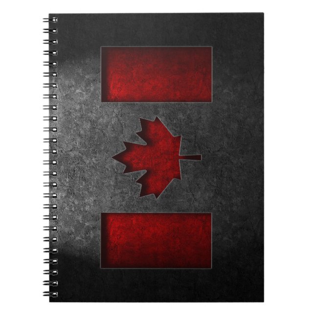 Canadian Flag Stone Texture Spiral Notebook (Front)
