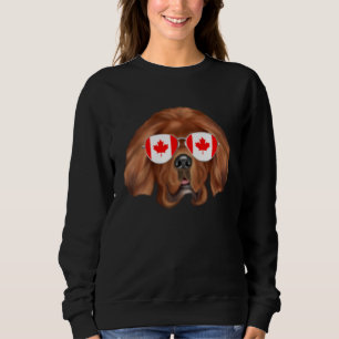 Canadian Flag Tibetan Mastiff Dog Canada Pocket Sweatshirt