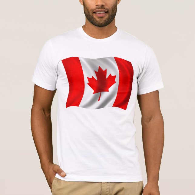 Canadian Flag Waving T-Shirt (Front)