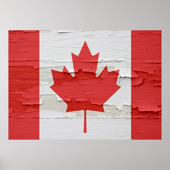 Canadian Flag Weathered Poster (Front)
