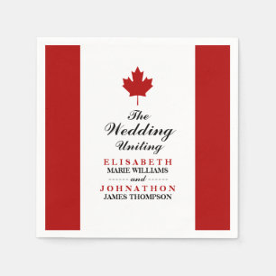 Canadian Flag Wedding Napkin