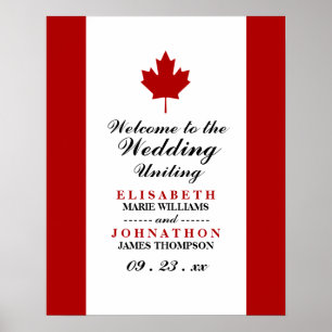 Canadian Flag Wedding Welcome Poster