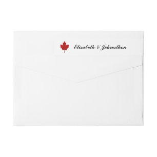 Canadian Flag Wedding Wrap Around Label