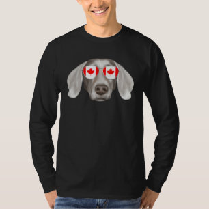 Canadian Flag Weimaraner Dog Canada Pocket T-Shirt