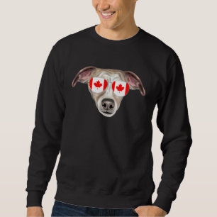 Canadian Flag Whippet Dog Canada Pocket Sweatshirt