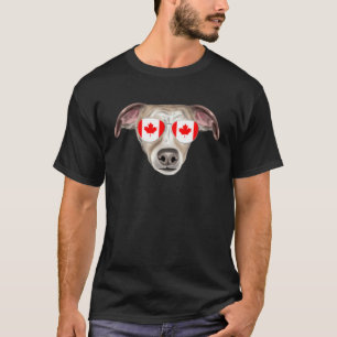 Canadian Flag Whippet Dog Canada Pocket T-Shirt