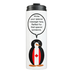 Canadian Flag Wildlife Penguin Personalised Gift Thermal Tumbler