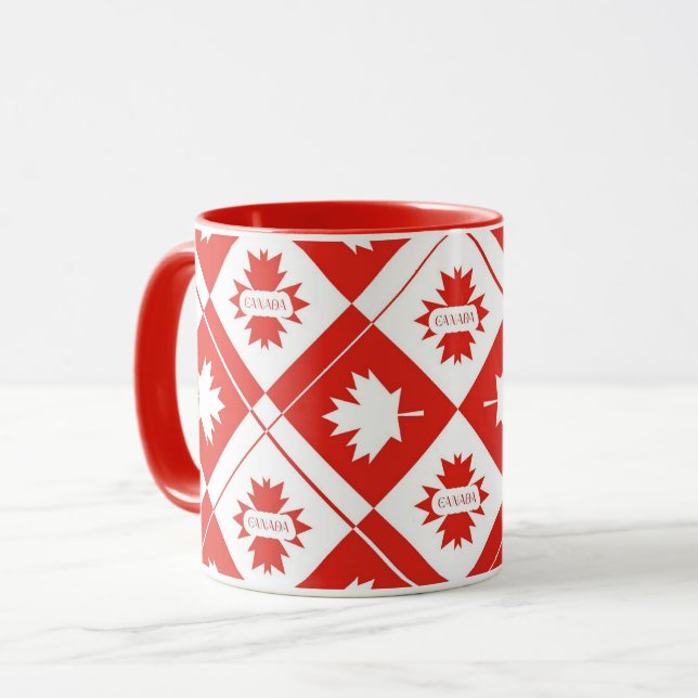 Canadian flag with maple leaves mug (Front Left)