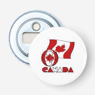 Canadian Flag with Soccer Ball Bottle Opener