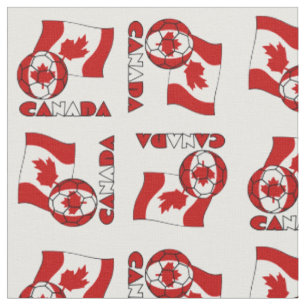 Canadian Flag with Soccer Ball Fabric